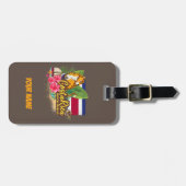 コスタリカレトロ大きな猫ヴィンテージ旗土産 ラゲッジタグ (正面横)