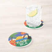 コスタリカヴィンテージスタイルイラストレーションセラミックスホーン コースター (側面)