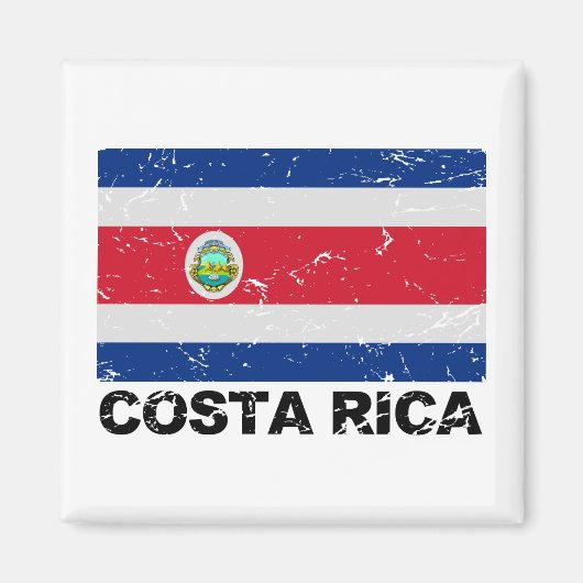 コスタリカヴィンテージ国旗 マグネット (正面)
