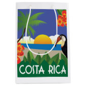 コスタリカヴィンテージ旅行スタイル ミディアムペーパーバッグ (正面)