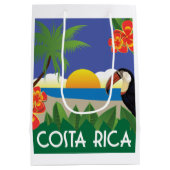 コスタリカヴィンテージ旅行スタイル ミディアムペーパーバッグ (裏面)