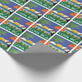 コスタリカヴィンテージ旅行スタイル ラッピングペーパー (角)