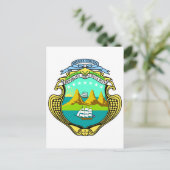 コスタリカ公式コートオブアームズ紋章 ポストカード (スタンド正面)