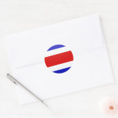 コスタリカ品質国旗の円 ラウンドシール (封筒)