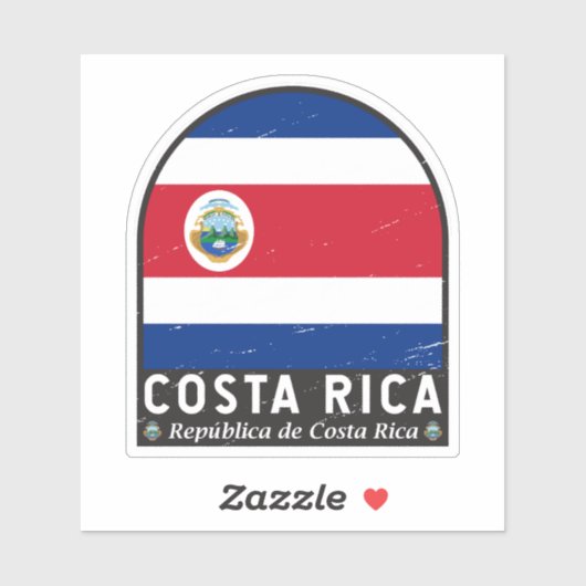 コスタリカ国旗のエンブレム動揺してヴィンテージ シール (シート)