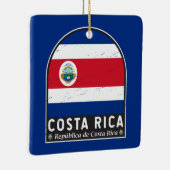 コスタリカ国旗のエンブレム動揺してヴィンテージ セラミックオーナメント (右)