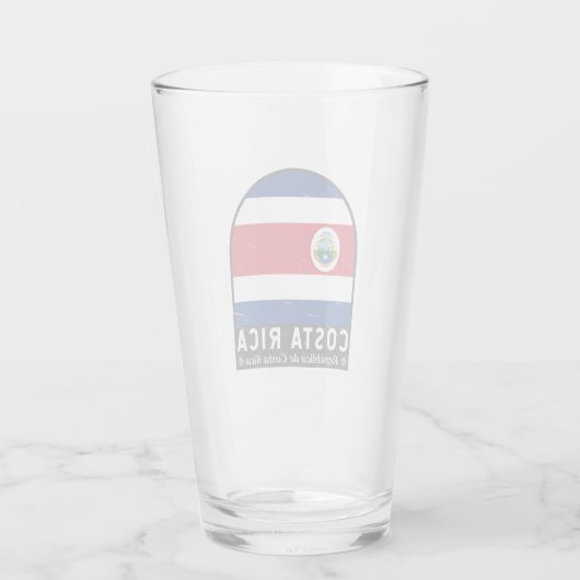 コスタリカ国旗のエンブレム動揺してヴィンテージ タンブラーグラス (裏面)