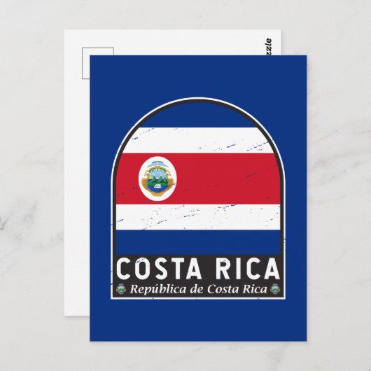 コスタリカ国旗のエンブレム動揺してヴィンテージ ポストカード (正面/裏面)