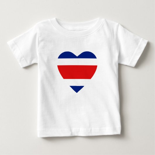 コスタリカ国旗のハートTシャツ ベビーTシャツ (正面)