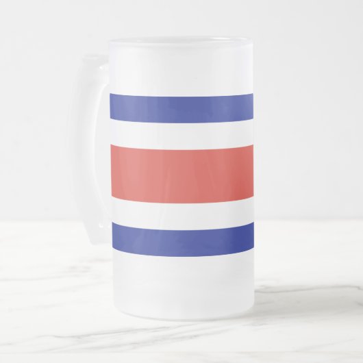 コスタリカ国旗のフロストガラス マグ (正面左)
