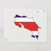 コスタリカ国旗の地図の最大サイズ ポストカード (正面/裏面)