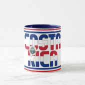 コスタリカ国旗の愛国的なコーヒー マグカップ (中央)