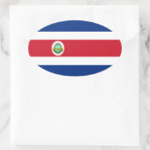 コスタリカ国旗の楕円形ステッカー 楕円形シール (バッグ)