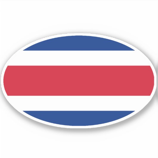コスタリカ国旗の楕円 シール (正面)