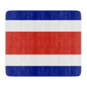 コスタリカ国旗を持つ小さなガラス板 カッティングボード (正面)