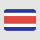 コスタリカ国旗を持つ愛国的な名前タグ 名札 (正面)