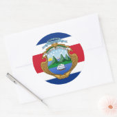 コスタリカ国旗&コート・オブ・アームズ，コスタリカ国旗 ラウンドシール (封筒)