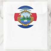 コスタリカ国旗&コート・オブ・アームズ，コスタリカ国旗 ラウンドシール (バッグ)