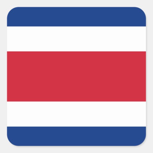 コスタリカ国旗 スクエアシール (正面)