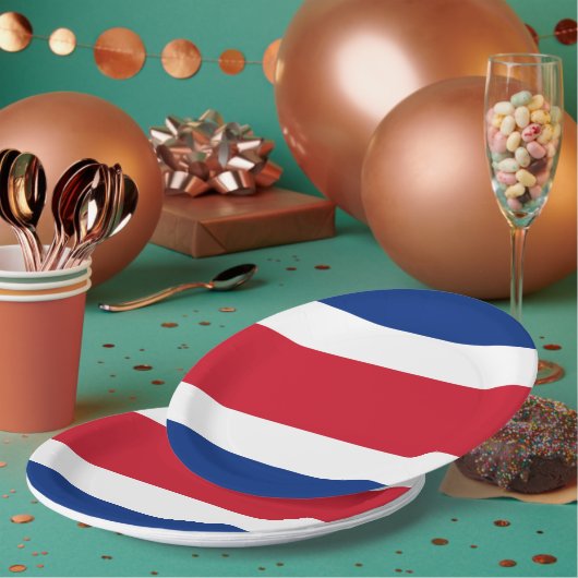 コスタリカ国旗 ペーパープレート (複数)