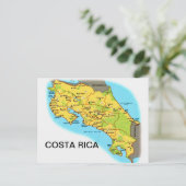 コスタリカ地図ポストカード ポストカード (スタンド正面)