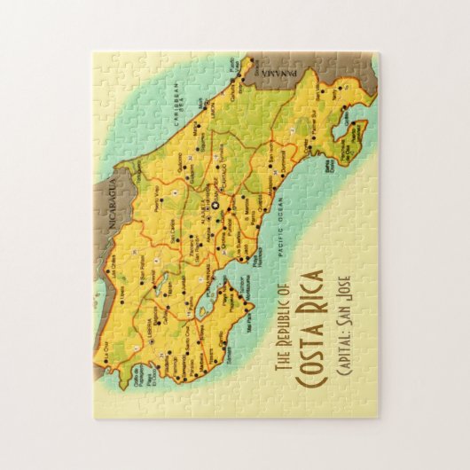 コスタリカ地図 11x14 パズル (縦)