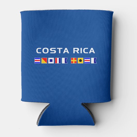 コスタリカ海航海の洋帆旗(濃色) 缶クーラー (正面)