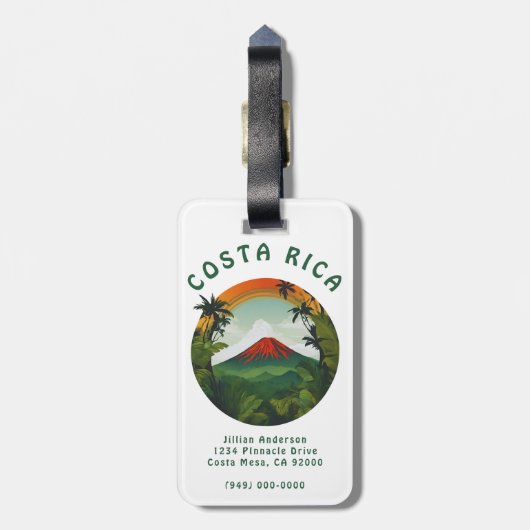 コスタリカ火山 ラゲッジタグ (裏面縦)