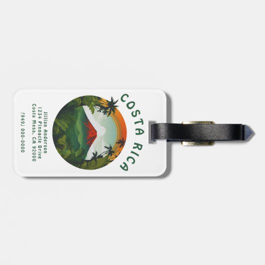 コスタリカ火山 ラゲッジタグ (裏面横)