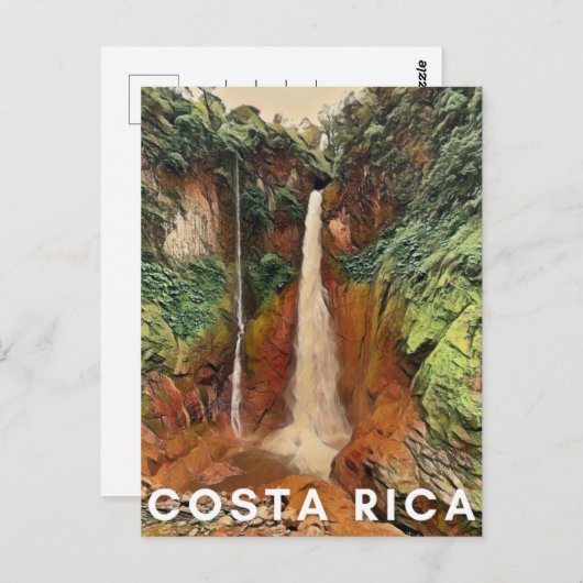 コスタリカ熱帯滝はがき ポストカード (正面/裏面)