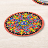 コスタリカ牛車カレタコースター ラウンドペーパーコースター (アングル)