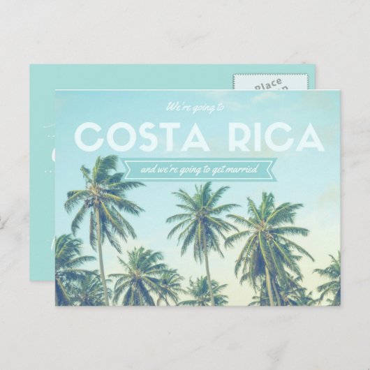 コスタリカ結婚の熱帯ビーチ 案内ポストカード (正面/裏面)