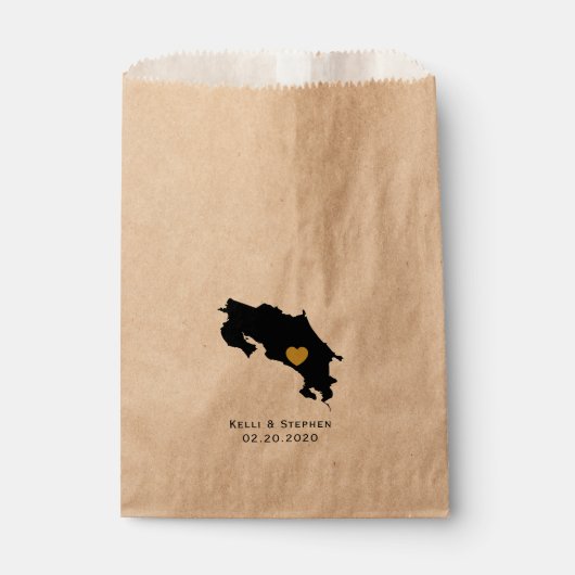 コスタリカ結婚式の引き出物トリートサックス、抱き枕 フェイバーバッグ (正面)