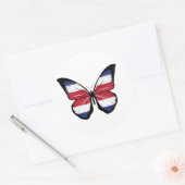 コスタリカ蝶々国旗 ラウンドシール (封筒)