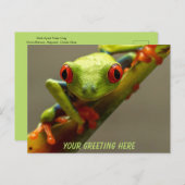 コスタリカ赤目カエルパーソナライズされた ポストカード (正面/裏面)