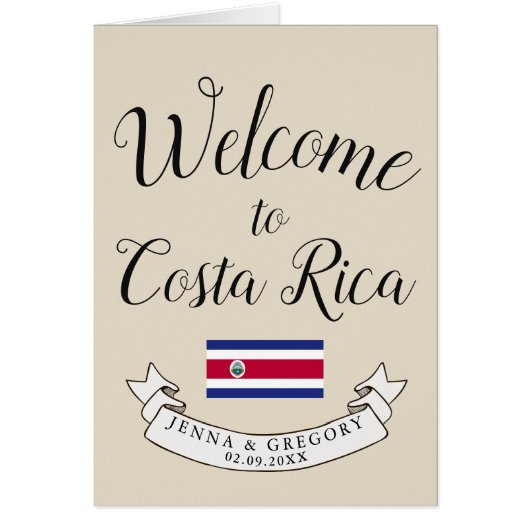 コスタリカ|の行先の結婚式のカスタムに歓迎して下さい (正面)