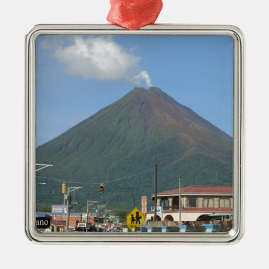 コスタリカ、アレナル火山 メタルオーナメント (正面)