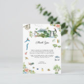 コスタリカ | イラスト付きの結婚式のお礼 サンキューカード (スタンド正面)