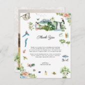 コスタリカ | イラスト付きの結婚式のお礼 サンキューカード (正面/裏面)