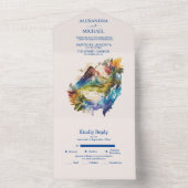 コスタリカ ウォーターカラー デスティネーション ウェディング オールインワン招待状 (内側)