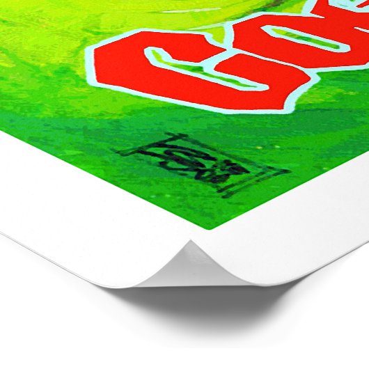 コスタリカ，エキゾチックなオウムの上のビーチ,ヴィンテージ ポスター (角)