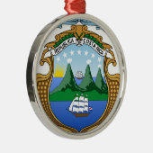 コスタリカ-エスクードdeコスタリカの紋章付き外衣 メタルオーナメント (右)