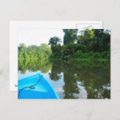 コスタリカ，トルトゥゲロ川のカヌー ポストカード (正面/裏面)