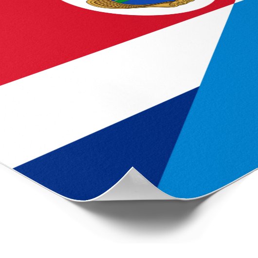 コスタリカ・ニカラグア半旗記号 ポスター (角)