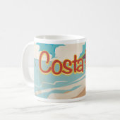 コスタリカ ビンテージ 旅行ポスター コーヒーマグカップ (正面左)