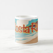 コスタリカ ビンテージ 旅行ポスター コーヒーマグカップ (中央)