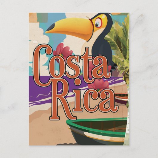コスタリカ ビンテージ 旅行ポスター ポストカード (正面)