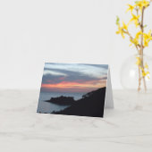 コスタリカ，プラヤポトレロの夕日 カード (黄色い花)