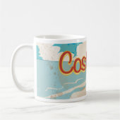 コスタリカ・ヴィンテージ旅行ポスター コーヒーマグカップ (左)