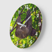 コスタリカ - 幸せな怠けサル、アントニオ・マヌエル国立公園 ラージ壁時計 (傾斜)